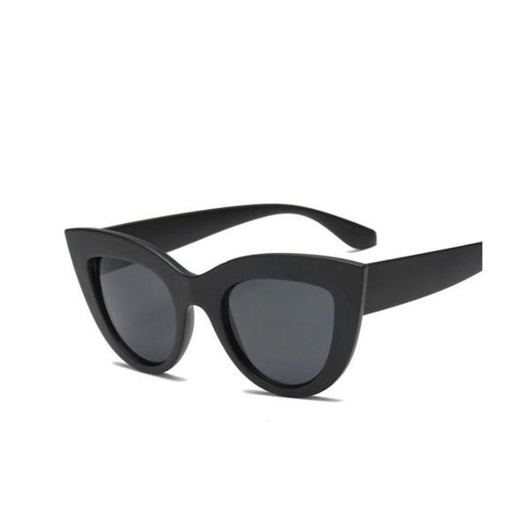 Märke Designer Vintage Cateye Svarta Solglasögon Dam Dam UV400 Oculos-Svart