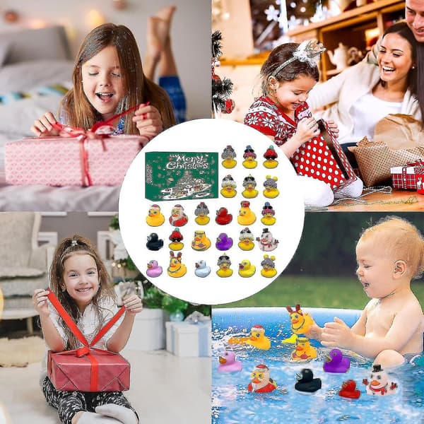 Adventskalender 2023 med gummiank, nedtelling til jul for barn, badeleke and [JUN] 03(24 ducks)