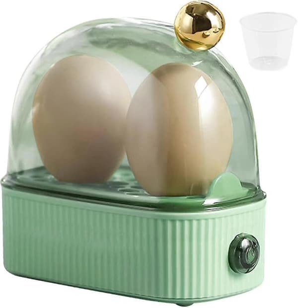 Compact Electric Egg Cooker for 2 Eggs, 3 Cooking Levels[GPA] Green