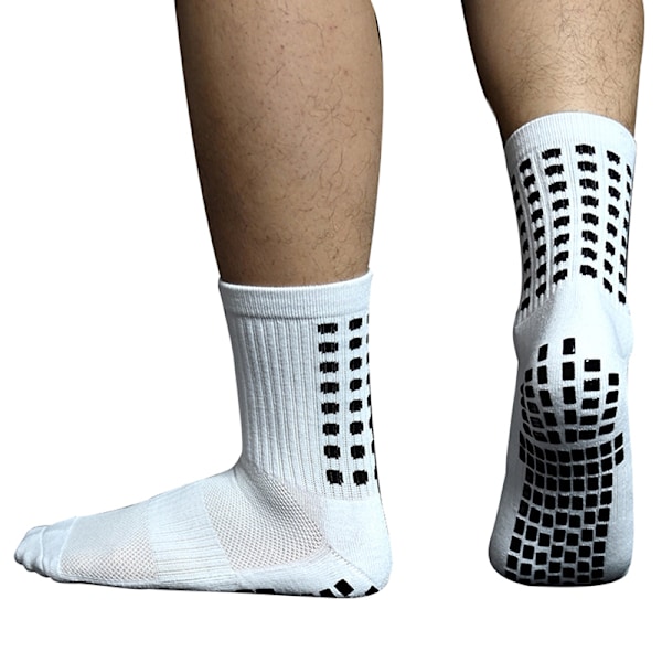 Antiskli Fotballsokker Menn Kvinner Utendørs Sport Grip Fotball White