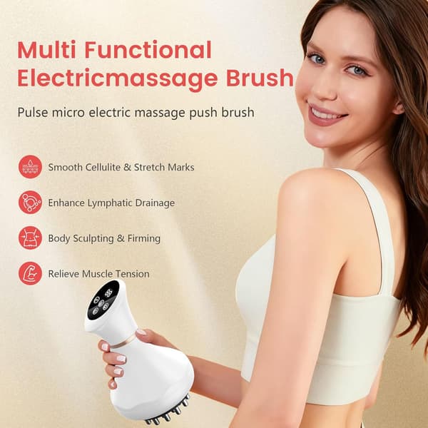 Lymfedrænage Massager – Dyb Kropsmassage mod Cellulite Hvid white