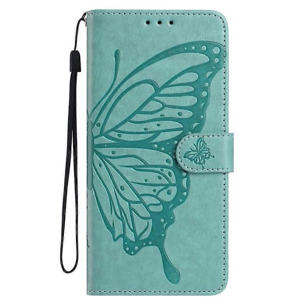 Fjärilstryck PU Läder Plånboksfodral för Samsung Galaxy S25 FE[JUN] Green