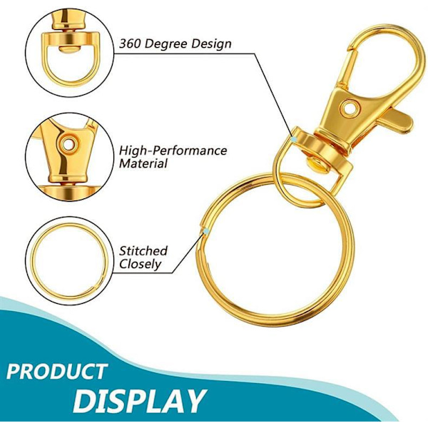 140 stk nøkkelringer karabinkrok nøkkelring snap-krok hummerlås nøkkelring klemme nøkkelring for nøkkelring