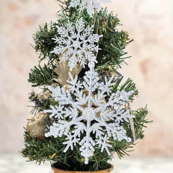 36-pak snøfnug ornamenter - glitrende juletræspynt [JUN]