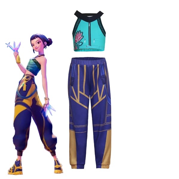 Demon Slayer Cosplaydräkt för Halloween | Jacka, Foder & Shorts 140 Rumi (jacket + lining + shorts)
