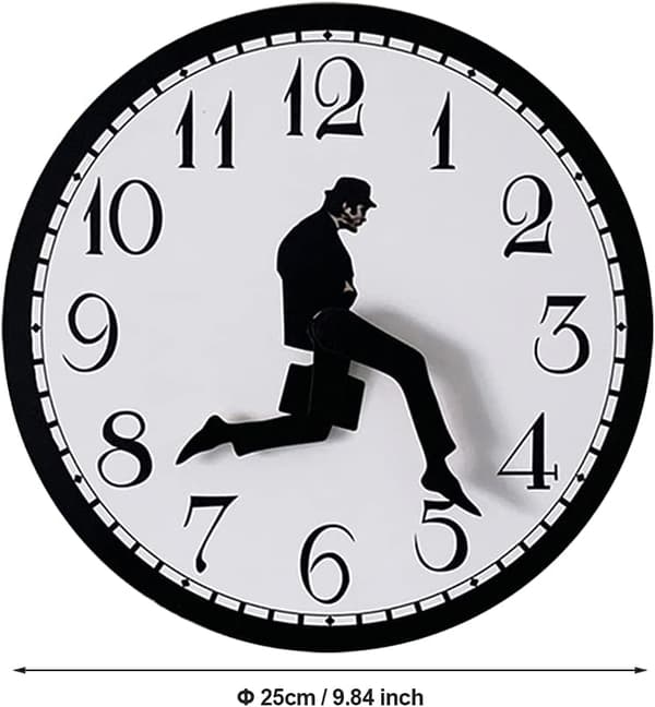 Monty Pythonin \"Ministry of Silly Walks\" -aiheinen komedia-seinäkello