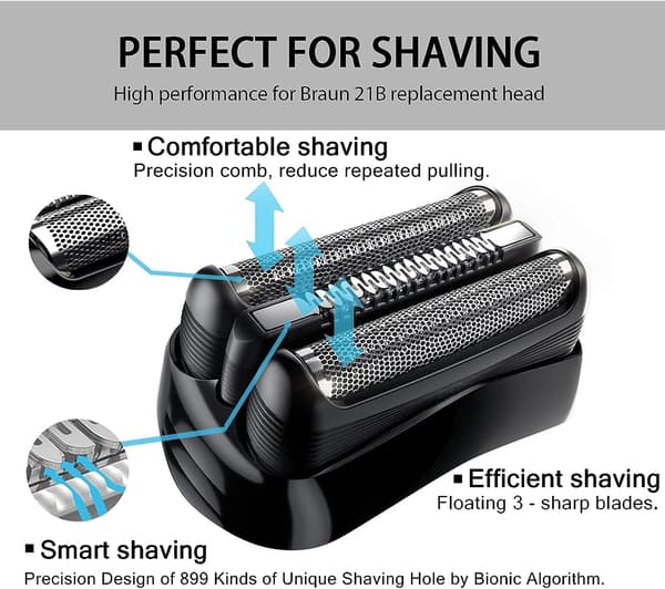 Braun Series 3 Erstatningsblader Kompatible med 21B, 3010s, 3040s & 5409[JUN]