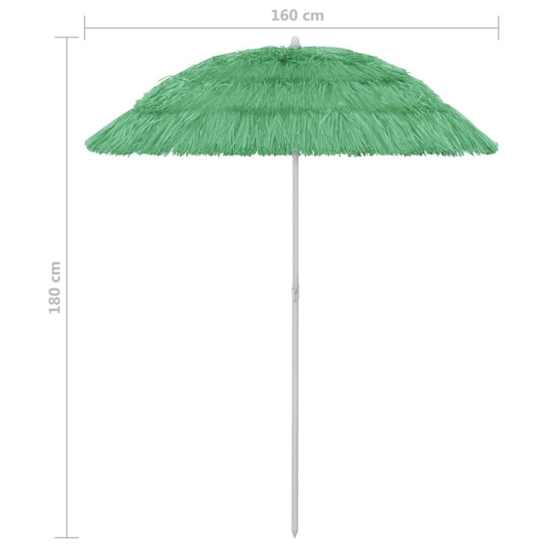 vidaXL Strandparasoll Hawaii Grøn 180 cm green 2100