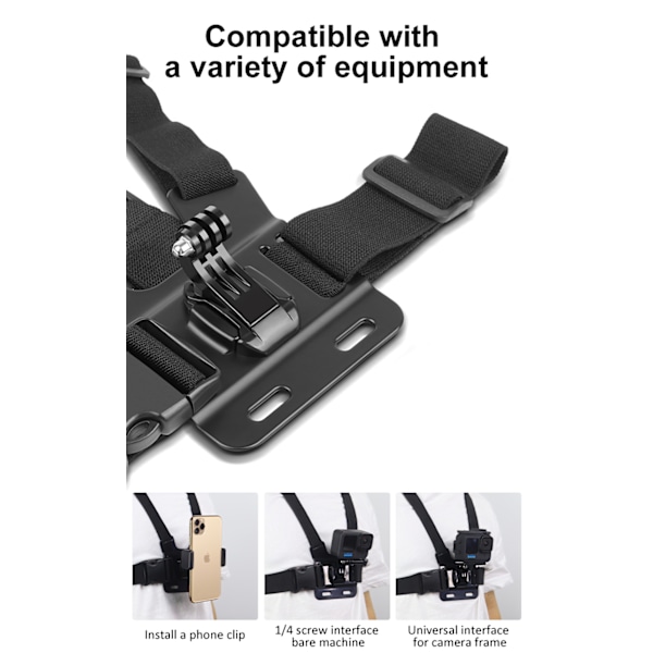 Brystmonteringsseleholder for Gopro Mobiltelefon B