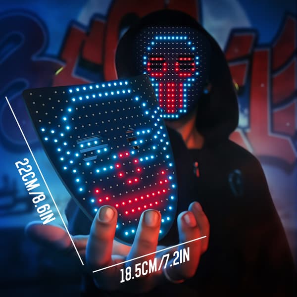 LED Lysende Halloween Maske med Gestkontroll for Barn og Voksne[JUN]