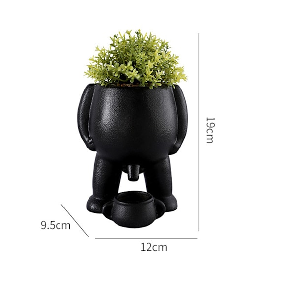 Pissekrukke med Simuleret Plante - Snygg Dekorativ Potte til Soveværelse, Terrasse og Skrivebord White