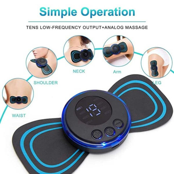 EMS Selkä-, Niska- ja Olkamassage - Langaton Massage Sininen