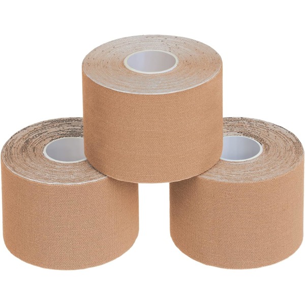 3 ruller kinesiotape 5m x 5,0cm Ulike farger E-bok applikasjon