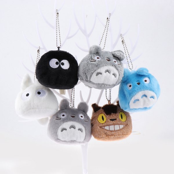 6:a/ set Anime Mini Totoro Plyschleksak Nyckelring Nyckelring Leksak