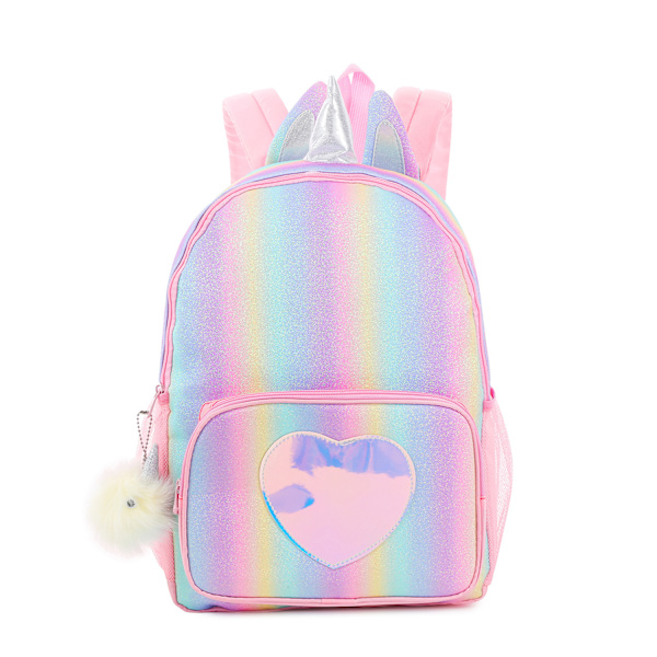 Unicorn Stor Kapasitet Barnesekk Venalisa Regnbue Skolesekk for Jenter