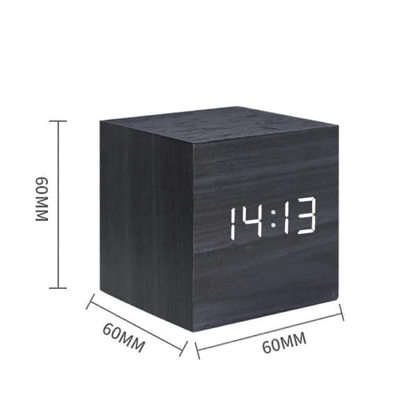LED Digital Väckarklocka med Termometer & Nattlampa White