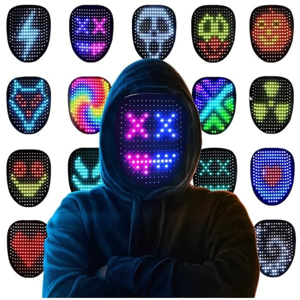 LED Lysende Halloween Maske med Gestkontroll for Barn og Voksne[JUN]