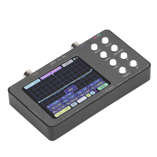 Digitalt oscilloskop 2 kanaler bærbar signalgenerator 2MHz båndbredde 50M samplingsfrekvens 3,2 tommers LCD-skjerm med bakgrunnsbelysning 0.4