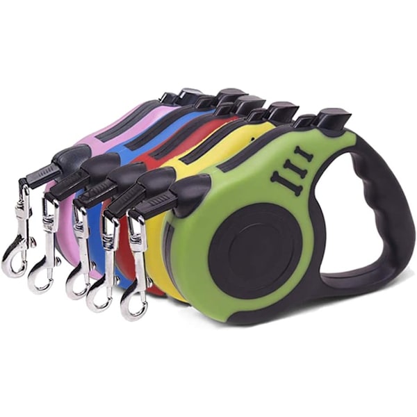 Indragbart hundkoppel, hundpromenadkoppel med halkfritt handtag, lämpligt för små/medelstora hundar eller katter, 16 fot, grön.