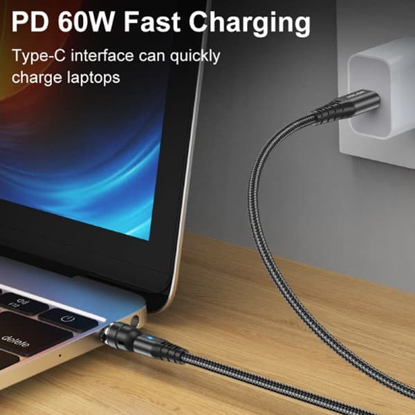 PD60W Magnetisk Kabel Hurtiglading Magnetisk Datakabel Rød 1M