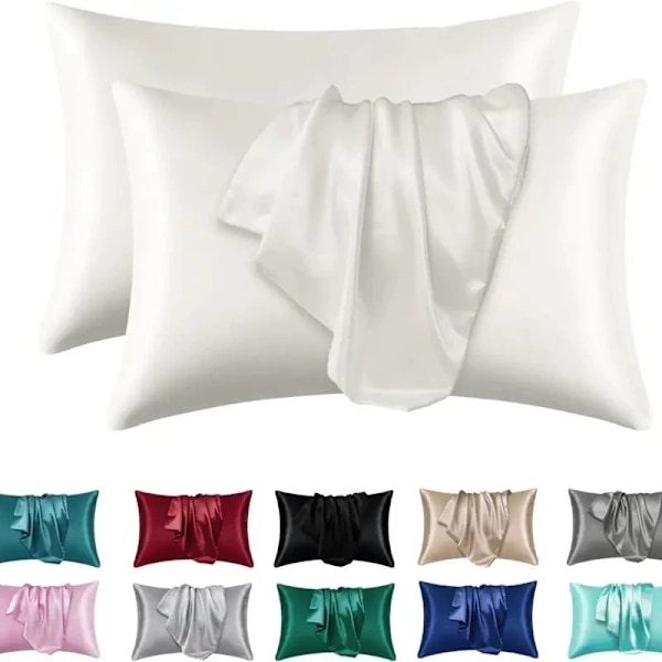 Satin Kuddfodral - 50 * 60CM [par] (svart) Black