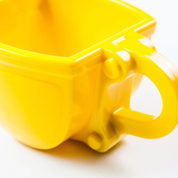 Kaffekopp, Rolig Grävmaskinsskopa Koppskopa med Sked, Kreativ Tekopp för Mjölk och Kaffe, Perfekt Present till Alla Hjärtans Dag, Födelsedag eller Jul Yellow