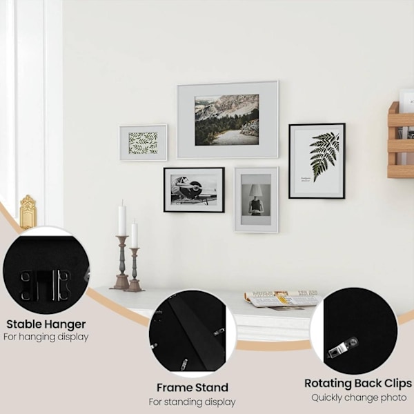 Rootz fotoramme sett - Bilde ramme - Veggkunstdisplay - Plexiglass - Moderne design - 10x15/13x18/15x20/20x30/21x29,7/30x40 cm