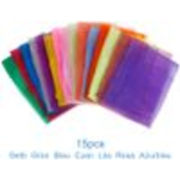 Pakke med 15 sjal for jonglering, chiffon-sjal for dans, jonglering, sansestimulering, dansesjal, 60 x 60 cm fargerike sjal