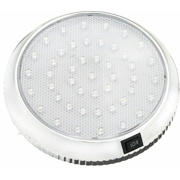 Lämplig för husvagn RV taklampa - Vitt ljus runt kupollampa - Universell med strömbrytare 12V 46 LED (2 st)