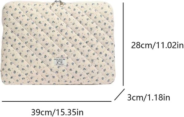 Blomstret polstret laptop sleeve til 15 tommer laptops [JUN]