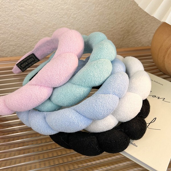 Ansiktsrengöringshuvudband, 1 st Bubble Puffy Face Wash Headband för smink / hudvård, halkfri frottéhandduk (grön) green