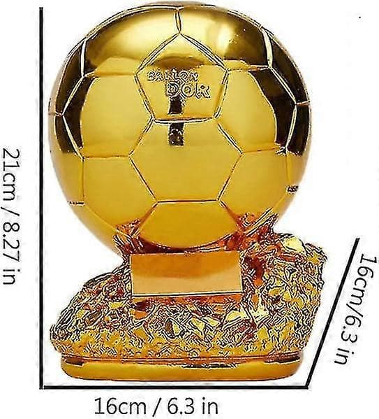 Ballon d'Or Replika Trofé 21cm, Samlarobjekt för Fotbollsfans[JUN] 21cm