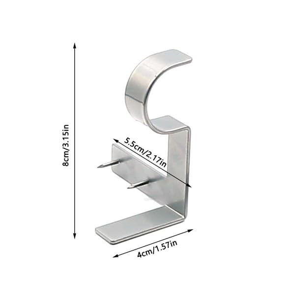 Sølvfargede gardinstangbraketter - 3-pakning [JUN] 3Pcs-3Pcs Silver