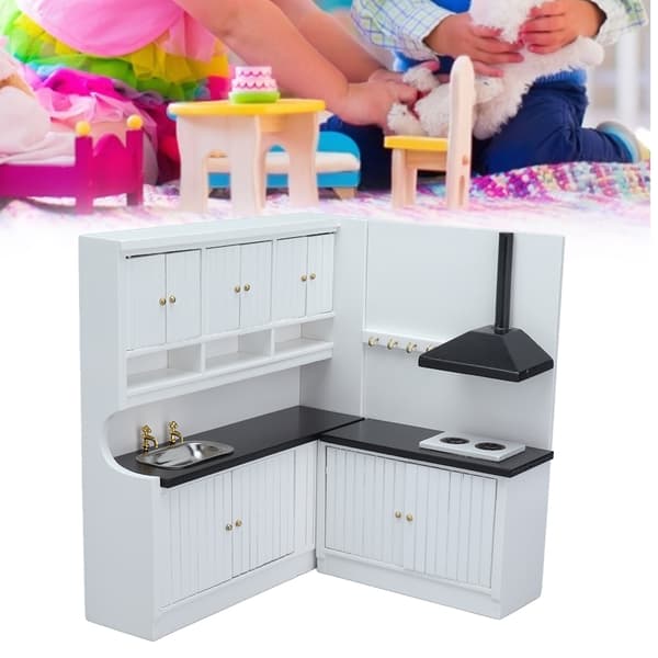 Miniatyr Dockhus Kökset med Söta Möbler [JUN]