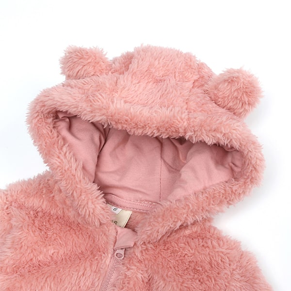 Varm og lett å ha på Baby Vinter Jumpsuit med Hette Liten Rosa pink 6-9months