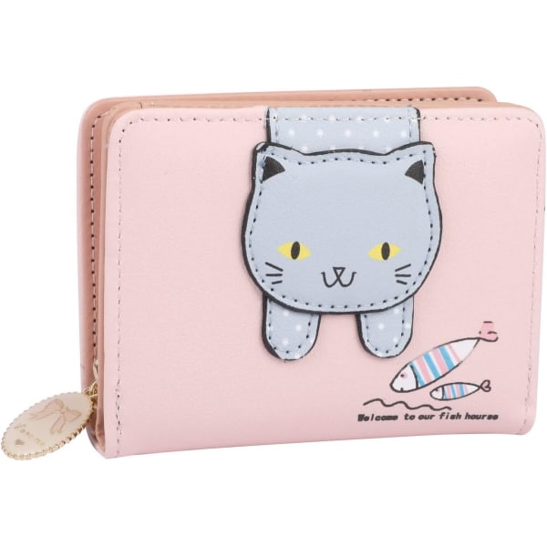 Girls Women Purses, Cute Cat Wallet Small PU Leather Coin Pu