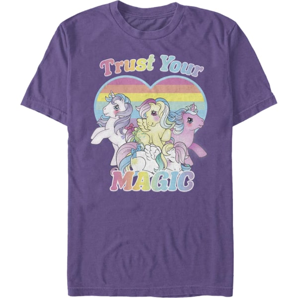 Lita på din magic regnbåge färgar My Little Pony T-shirt L