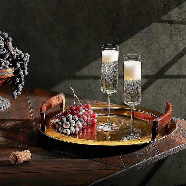 4-Pakning 6oz Firkantede Blå Vinglass, Kompatible med Champagne[JUN]