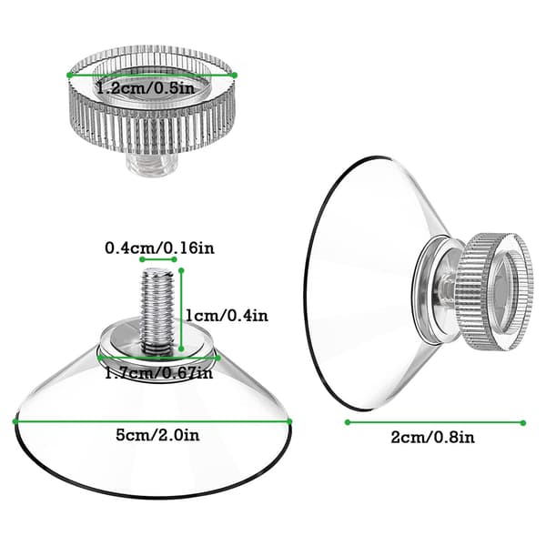 10 x suction cups Ø 32 mm with M4x10mm thread with knurled nuts T,A