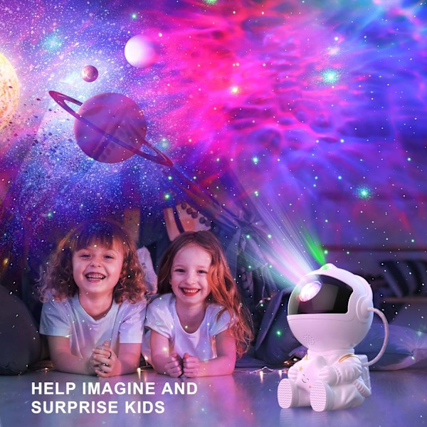 Astronaut Galaxy Projektor Stjernehimmel Nattlampe Projektor med Fjernkontroll, USB-drevet 360° Justerbar Rommann Lysprojektor