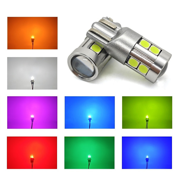2 kpl W5W LED T10 12-24V CANBUS polttimo 500lm 8 väriä 8 väriä Sininen