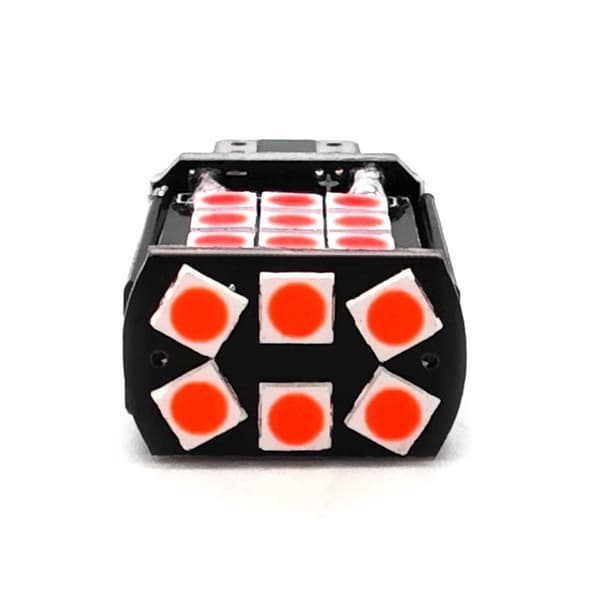2 kpl W16W LED-lamppu 12-24V CANBUS 1200lm Punainen
