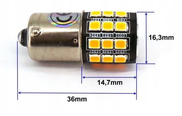 2 kpl LED-lamppu BAU15S, PY21W 12V CANBUS oranssi