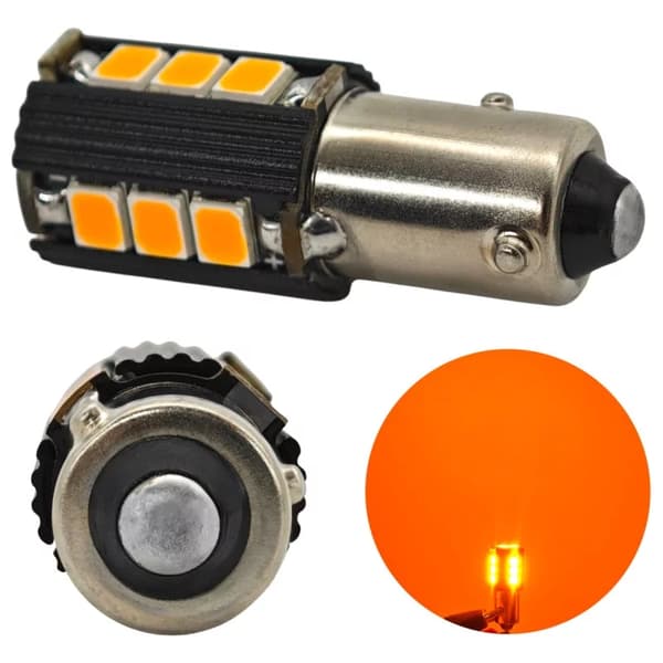 2 kpl LED-lamppu BAW9S, HY21W 12V CANBUS oranssi
