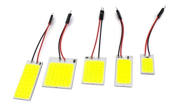 2 st 50mmx20mm COB LED-paneler 12V T10, SV8.5, T4W 500lm
