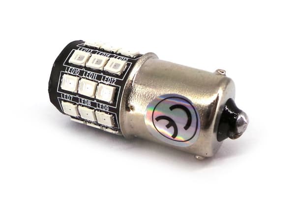 2 kpl LED-lamppu BA15S 12V CANBUS punainen 1100lm