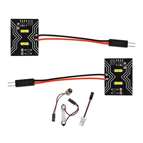 2 kpl Paneeli 2 LED 12V W5W, T10, C5W, SV8.5, BA9S, T4W CANBUS 950lm valkoinen vahva