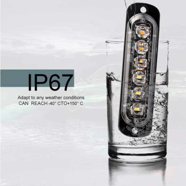 Backljus 6 LED 12V-24V, vit