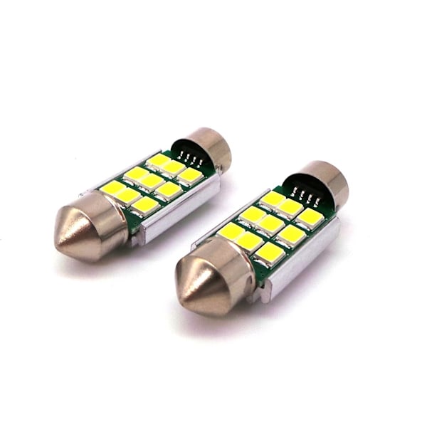 6kpl LED-lamppu SV8.5, C5W 12-24V CANBUS 42mm Valkoinen