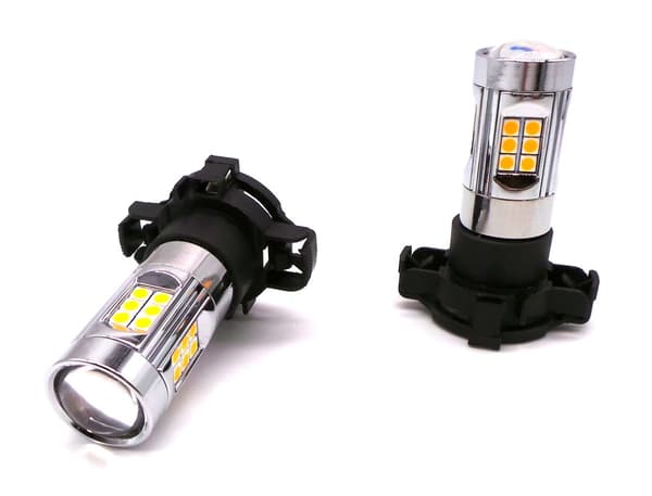 2 st LED-lampor PY24W 12V CANBUS stark orange